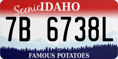 ID license plate 7B6738L