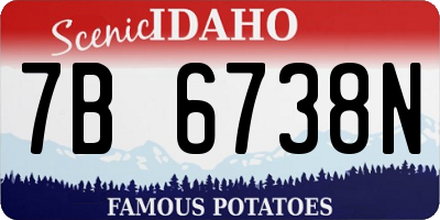 ID license plate 7B6738N