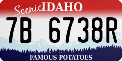 ID license plate 7B6738R