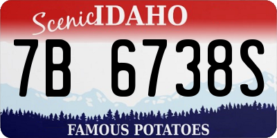ID license plate 7B6738S