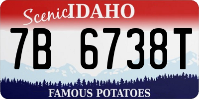 ID license plate 7B6738T