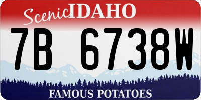 ID license plate 7B6738W