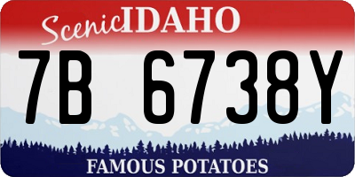 ID license plate 7B6738Y
