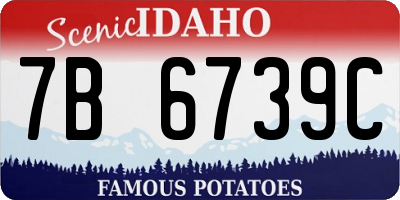 ID license plate 7B6739C