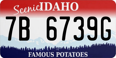 ID license plate 7B6739G