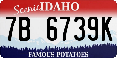 ID license plate 7B6739K
