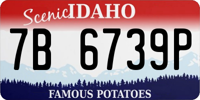 ID license plate 7B6739P