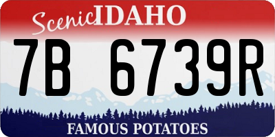 ID license plate 7B6739R