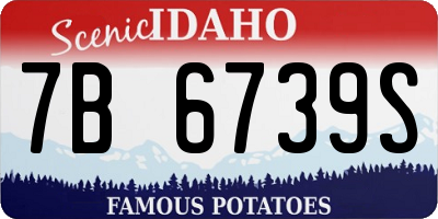 ID license plate 7B6739S