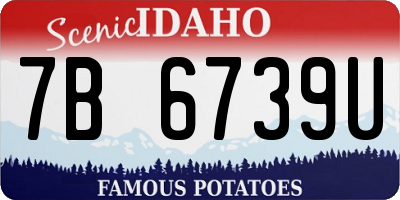 ID license plate 7B6739U
