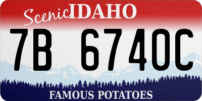 ID license plate 7B6740C