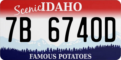 ID license plate 7B6740D