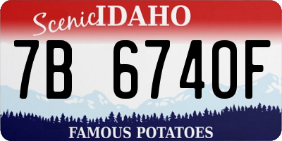 ID license plate 7B6740F