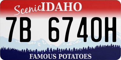 ID license plate 7B6740H