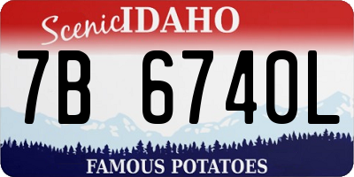 ID license plate 7B6740L