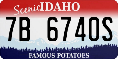 ID license plate 7B6740S