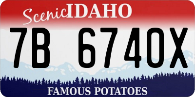 ID license plate 7B6740X