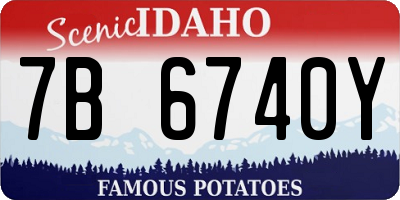 ID license plate 7B6740Y