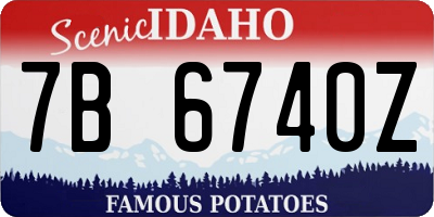 ID license plate 7B6740Z