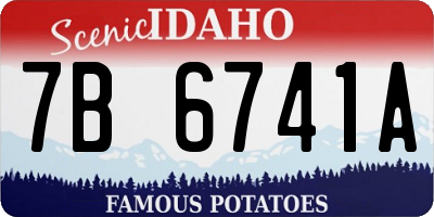 ID license plate 7B6741A