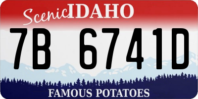 ID license plate 7B6741D