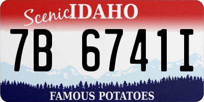ID license plate 7B6741I