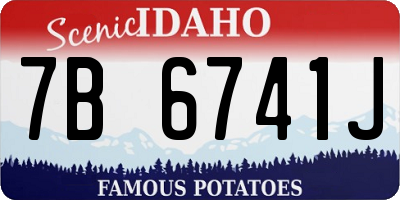 ID license plate 7B6741J