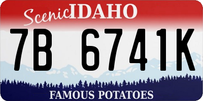 ID license plate 7B6741K
