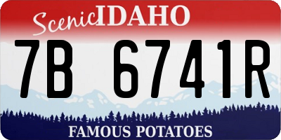 ID license plate 7B6741R