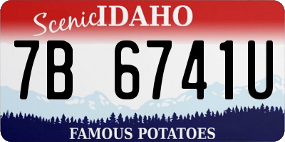 ID license plate 7B6741U