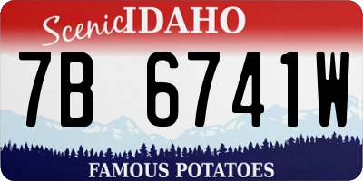 ID license plate 7B6741W
