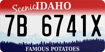 ID license plate 7B6741X