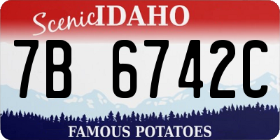 ID license plate 7B6742C