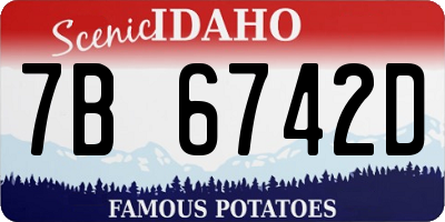 ID license plate 7B6742D