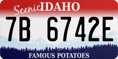 ID license plate 7B6742E