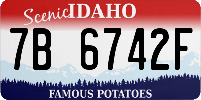 ID license plate 7B6742F
