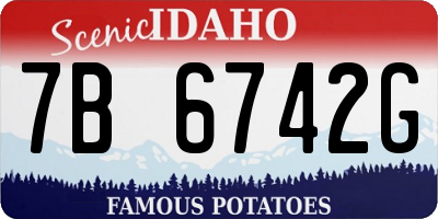 ID license plate 7B6742G