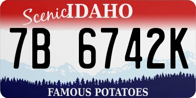 ID license plate 7B6742K