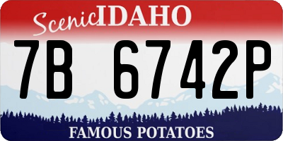 ID license plate 7B6742P