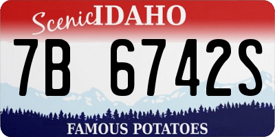 ID license plate 7B6742S