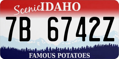 ID license plate 7B6742Z
