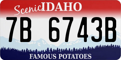 ID license plate 7B6743B