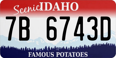 ID license plate 7B6743D