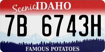 ID license plate 7B6743H