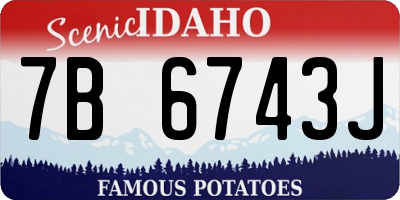 ID license plate 7B6743J