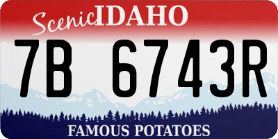 ID license plate 7B6743R