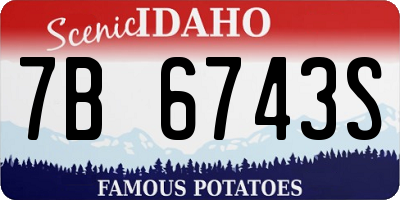 ID license plate 7B6743S