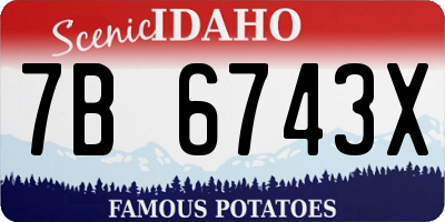 ID license plate 7B6743X