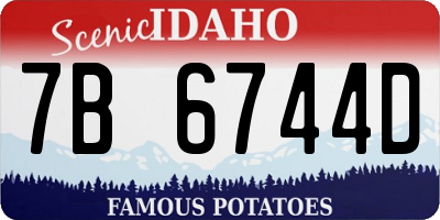 ID license plate 7B6744D