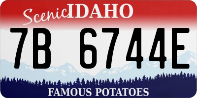 ID license plate 7B6744E